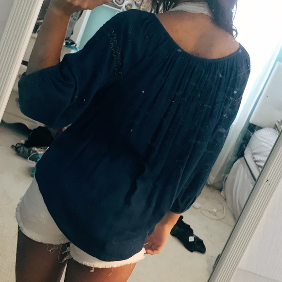 Blue Peasant Top - Picture 3 of 3